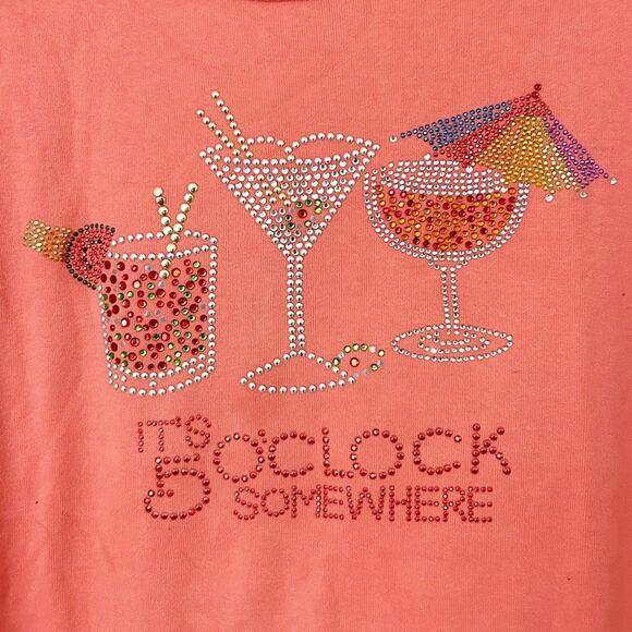 Pink Y2K Rhinestone Embellished Short Sleeve Shirt2 - Picture 2 of 7